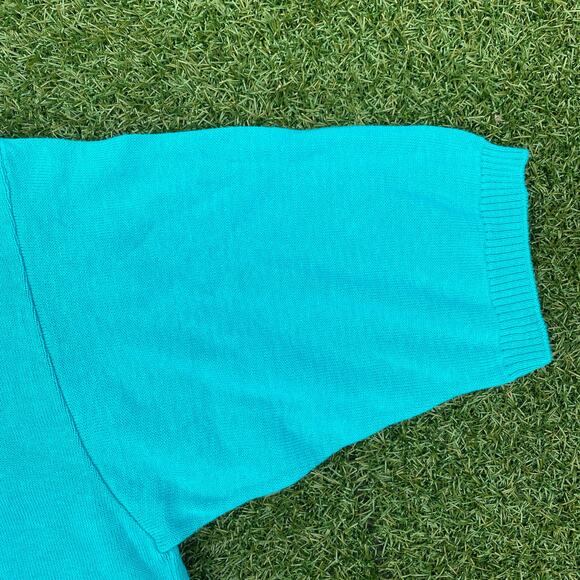 Pendleton Sophisticates Women's Teal Short Sleeve Sweater - Picture 3 of 4